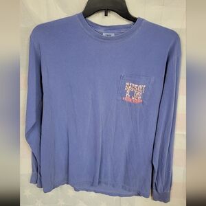 Comfort Colors Faded Blue Long Sleeve Tee Medium Racquet & Jog Tyler Texas
